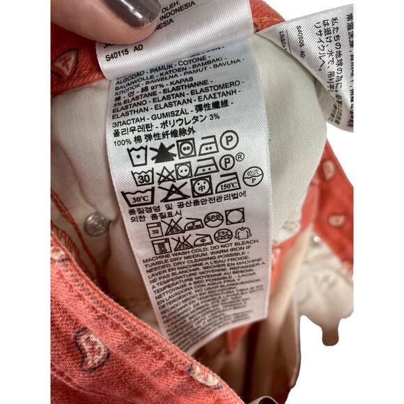 Levis 535 BANDANA PRINT Pants Jegging Jeans Size 28 Beachy Boho Preppy Retro - Picture 8 of 10